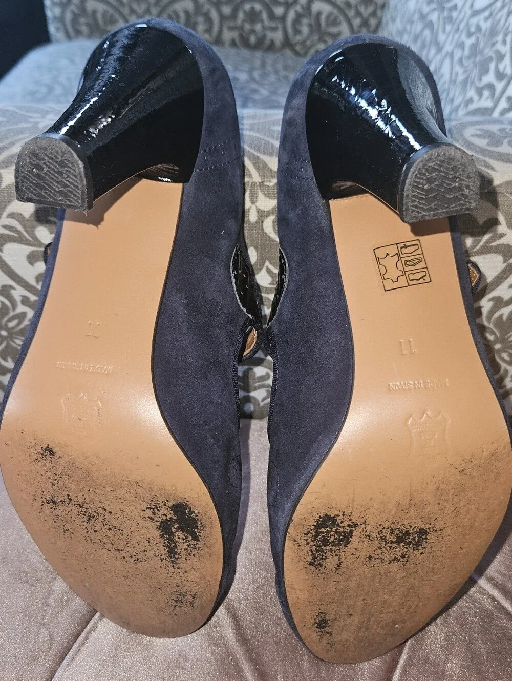 Vintage Blue Suede Heels